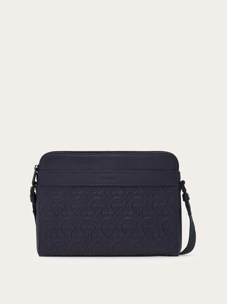 Embossed Gancini crossbody bag Gallery image 1