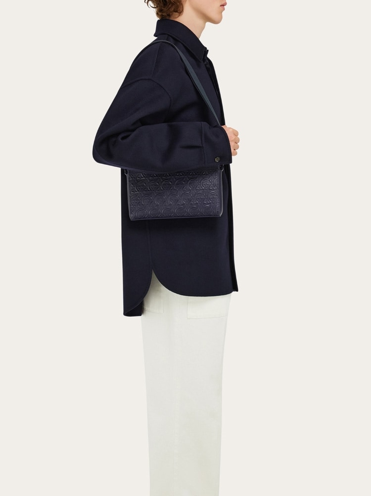 Embossed Gancini crossbody bag Gallery image 2