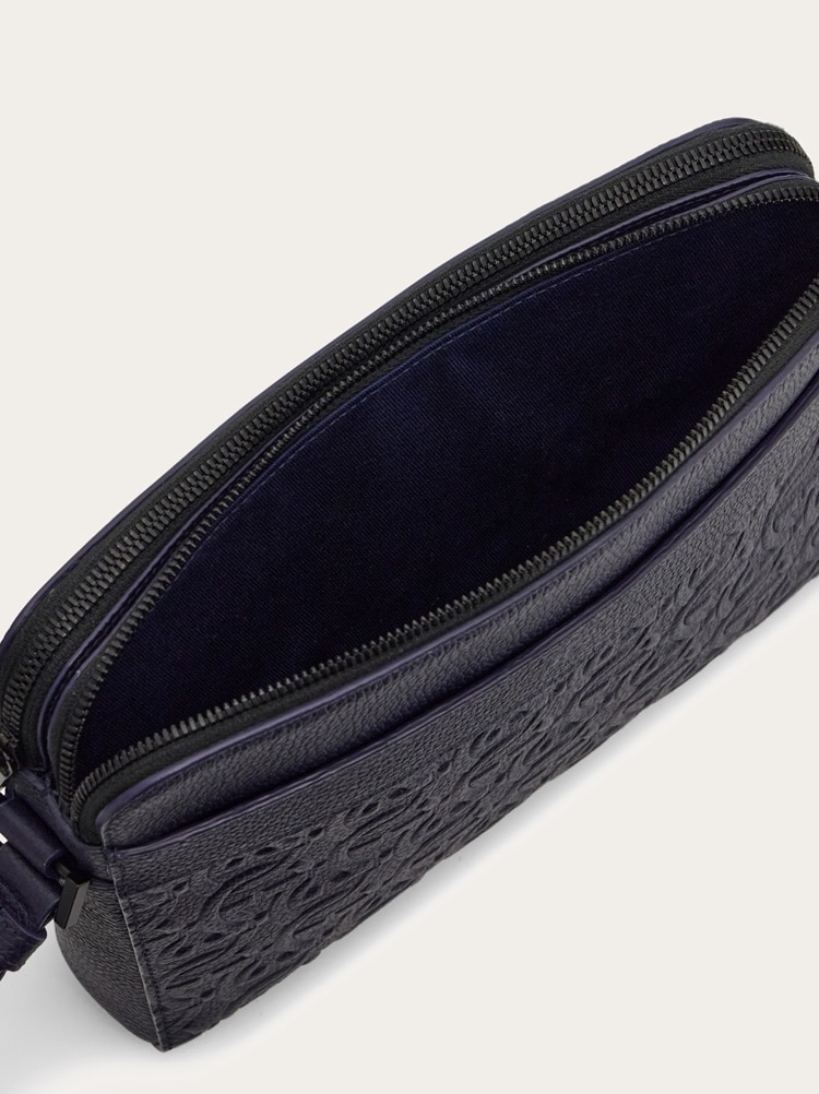 Embossed Gancini crossbody bag Gallery image 5