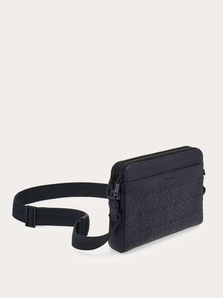 Embossed Gancini crossbody bag Gallery image 6
