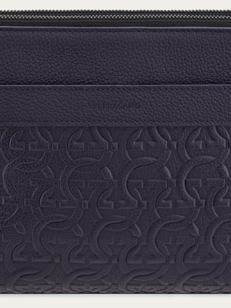 Embossed Gancini crossbody bag Gallery image 7