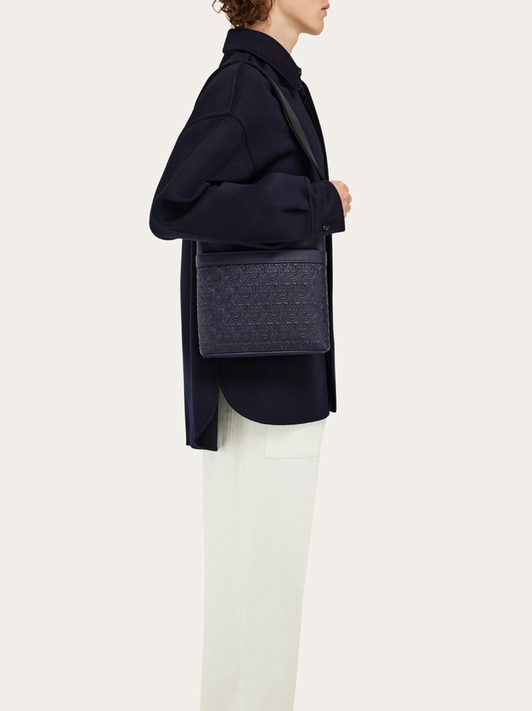 Embossed Gancini messenger bag Gallery image 2