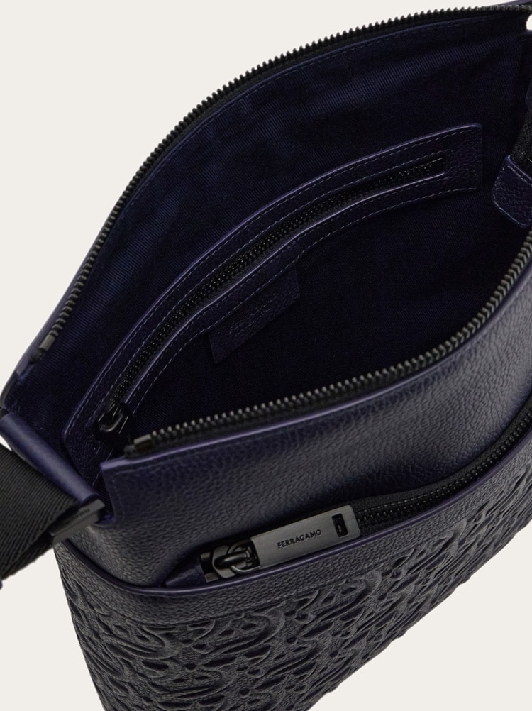 Embossed Gancini messenger bag Gallery image 5