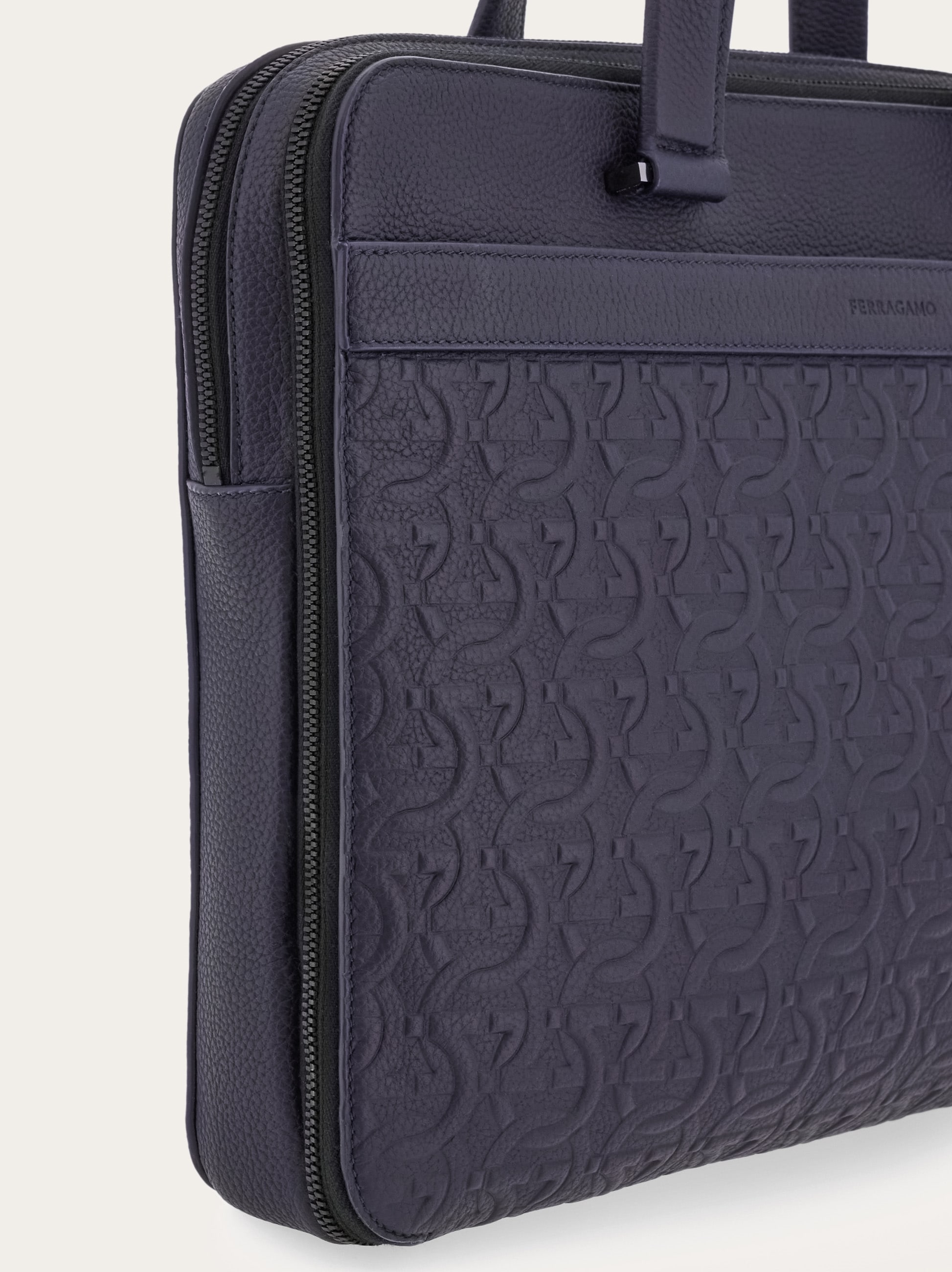 Ferragamo Gancini-buckle Leather Briefcase | Black | FARFETCH PL