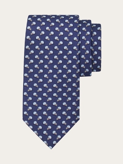 Football print silk tie