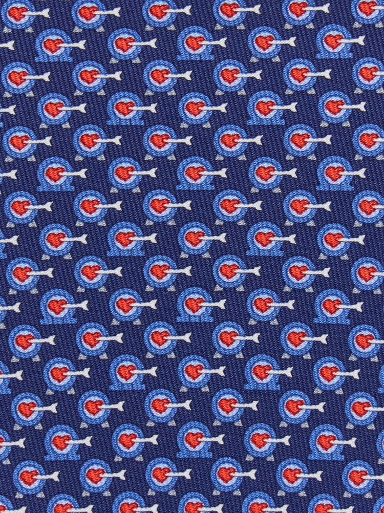 Cupid print silk tie