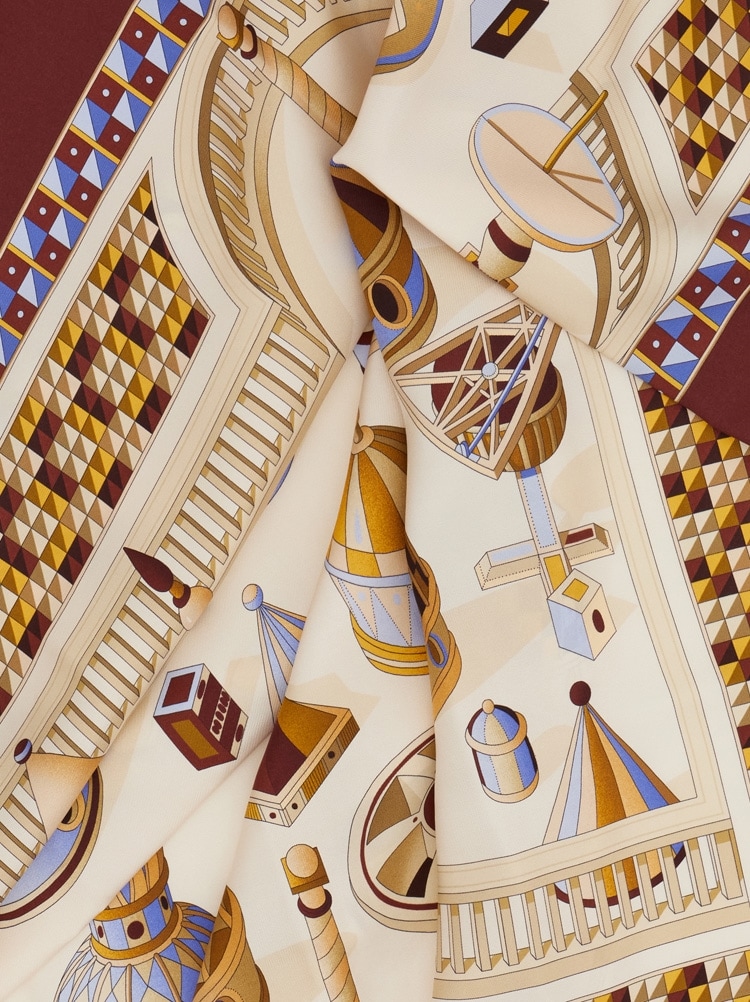 Geometrical renaissance print silk scarf Gallery image 4