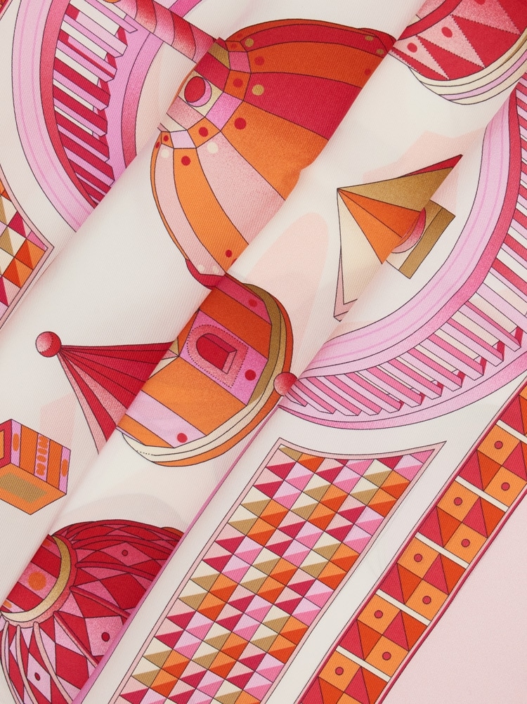 Geometrical renaissance print silk scarf Gallery image 4