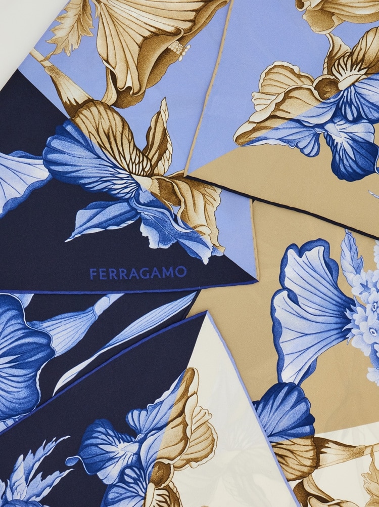 Hydrangea print silk scarf Gallery image 2