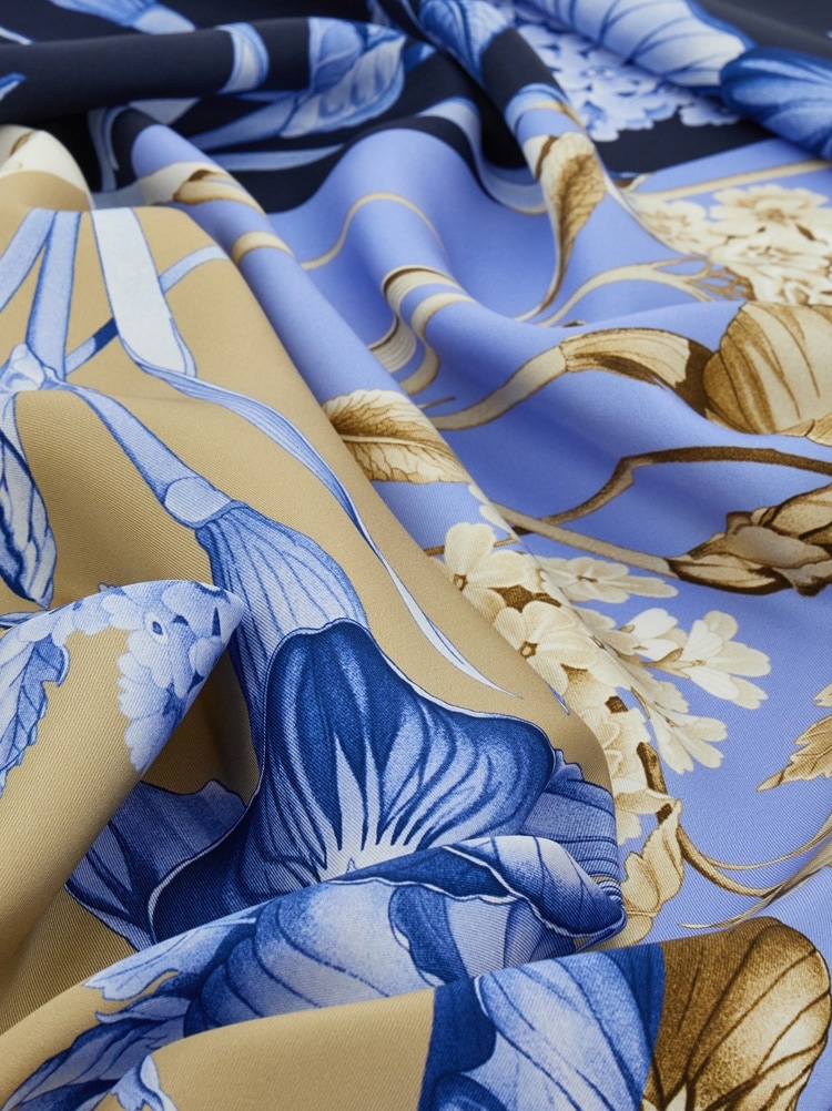 Hydrangea print silk scarf Gallery image 4