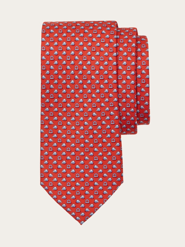 Elephant print silk tie - Men | Ferragamo