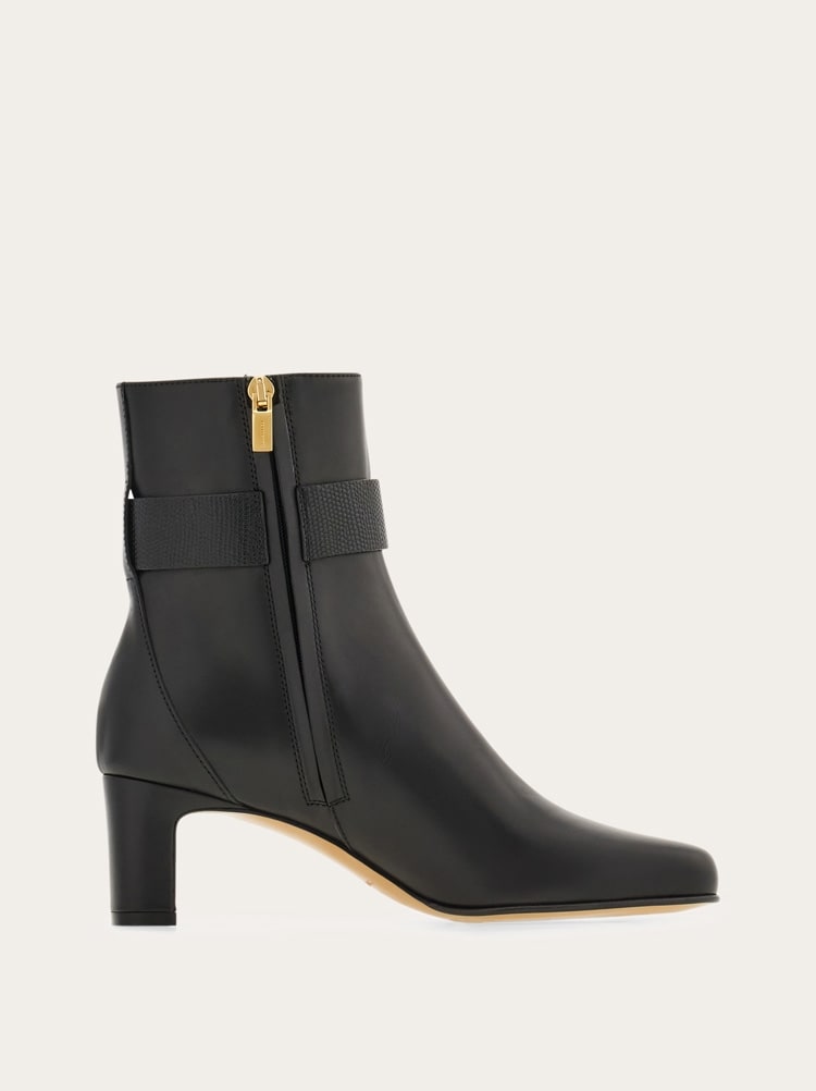 Gancini ornament mid heel ankle boot - Women | Ferragamo