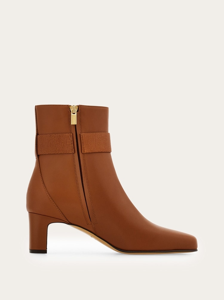 Gancini ornament mid heel ankle boot Gallery image 6