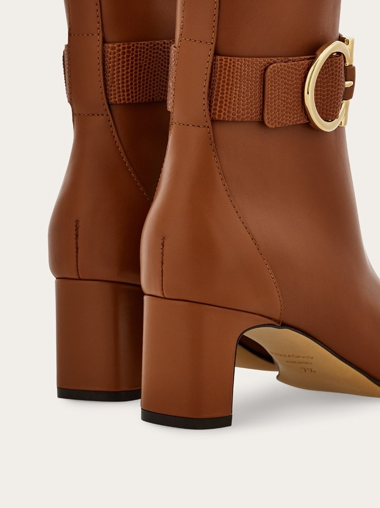 Gancini ornament mid heel ankle boot Gallery image 8