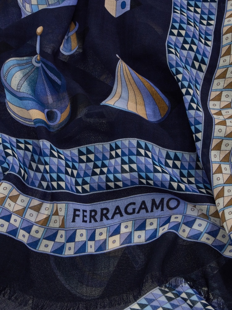 Geometrical renaissance print cashmere shawl Gallery image 2