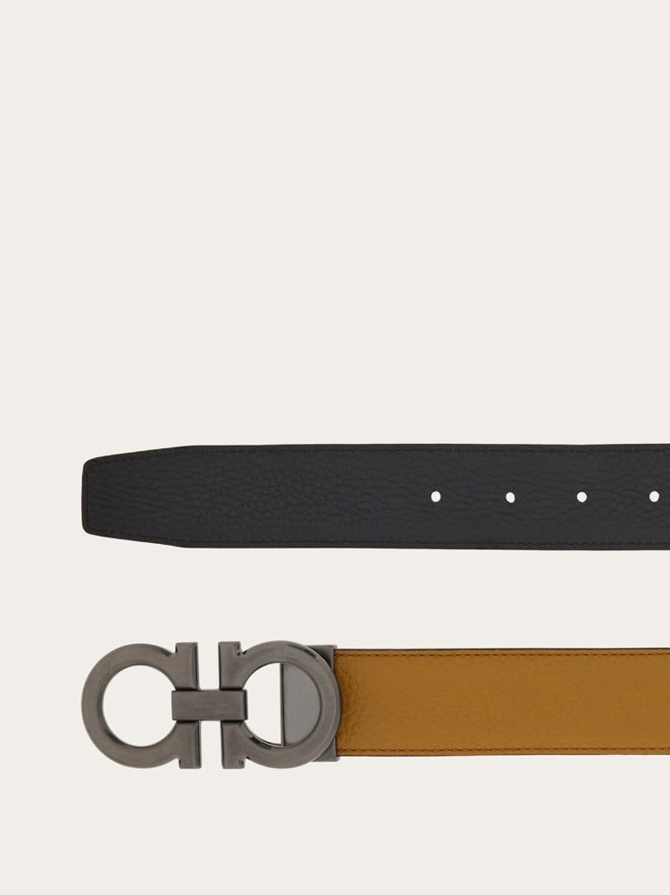 Reversible and adjustable Gancini belt Gallery image 2