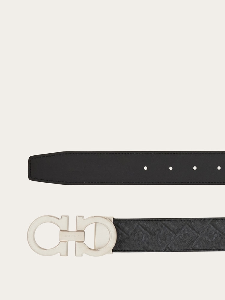 Reversible and adjustable Gancini belt Gallery image 2
