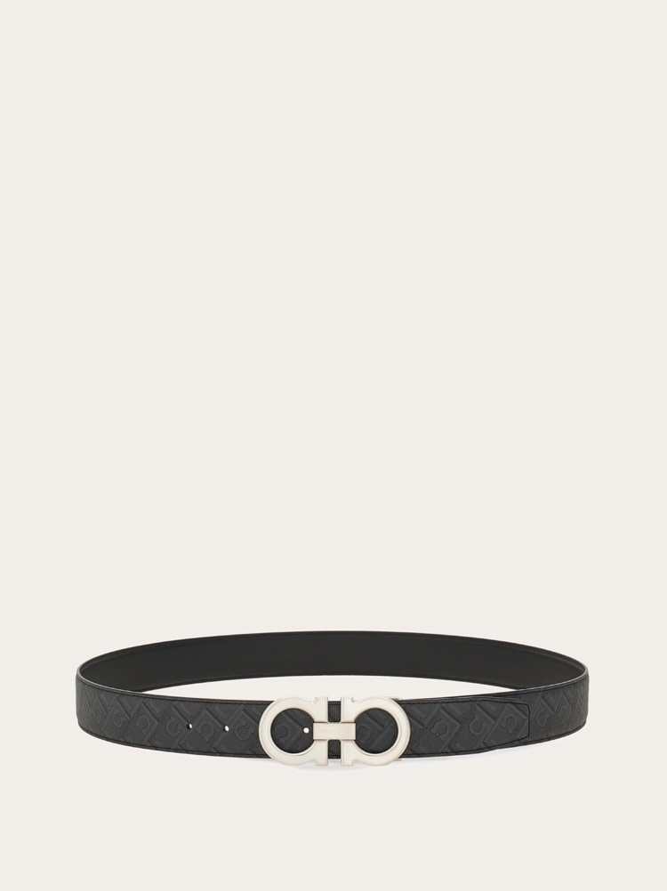 Reversible and adjustable Gancini belt Gallery image 3