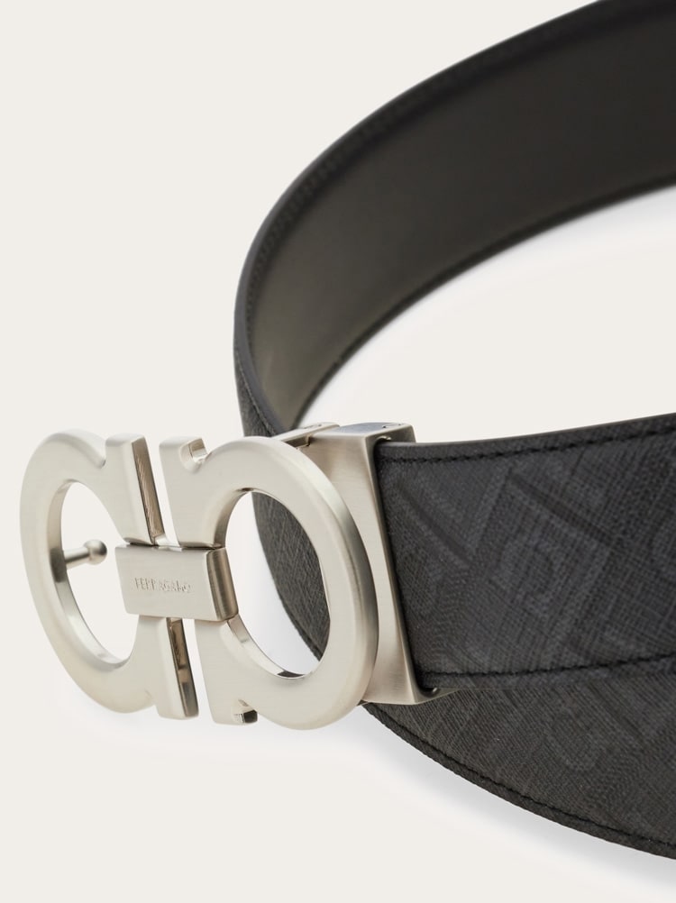 Reversible and adjustable Gancini belt Gallery image 5