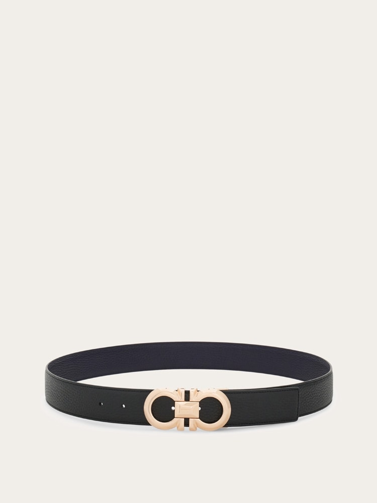 Reversible and adjustable Gancini belt Gallery image 3