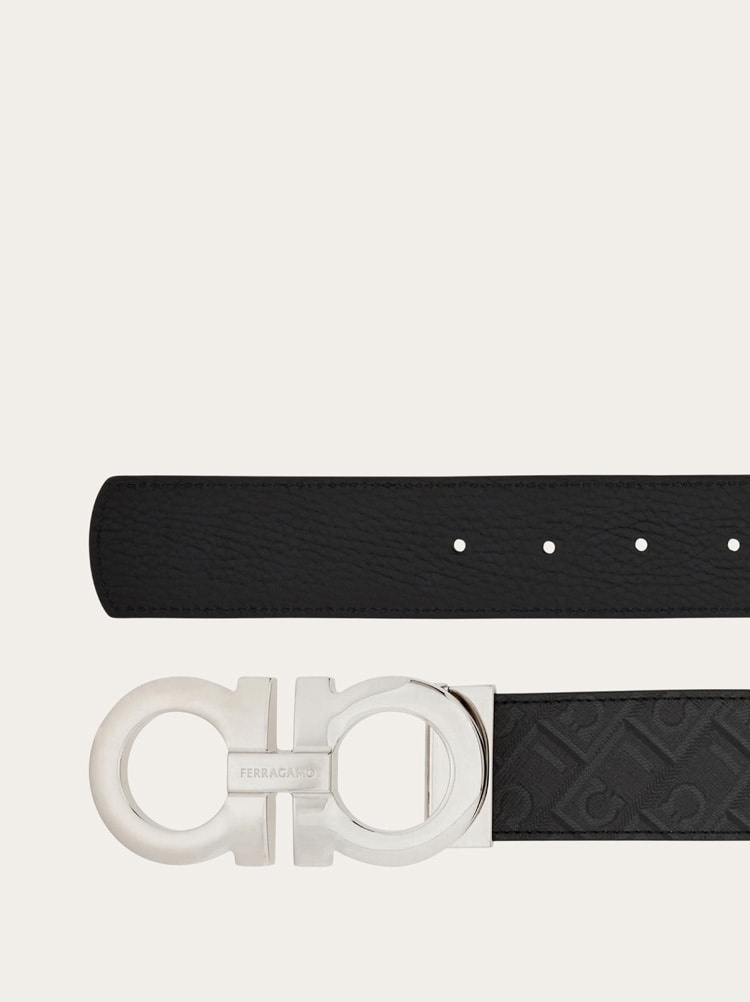 Reversible and adjustable Gancini belt Gallery image 2