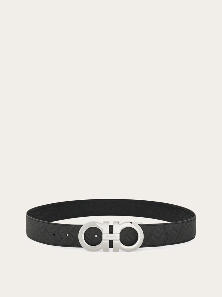Reversible and adjustable Gancini belt Gallery image 3