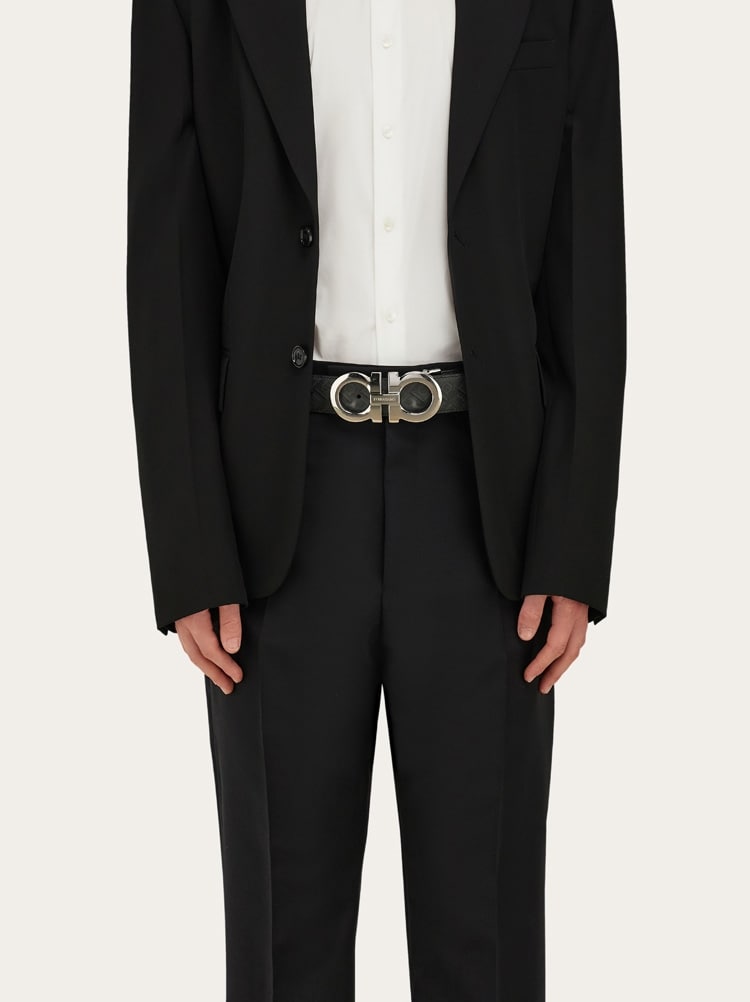 Reversible and adjustable Gancini belt Gallery image 4