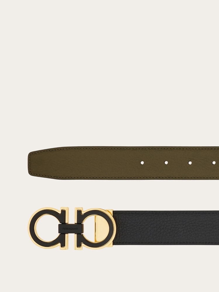 Reversible and adjustable Gancini belt Gallery image 2