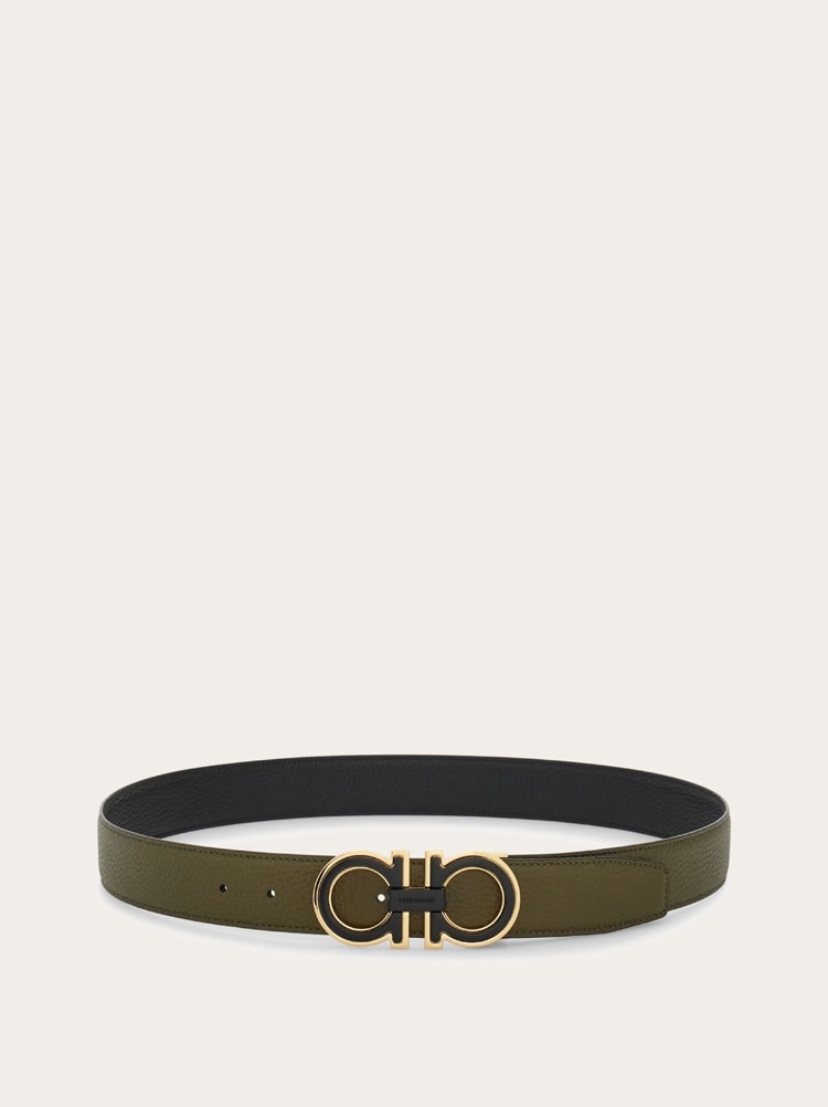 Reversible and adjustable Gancini belt Gallery image 3