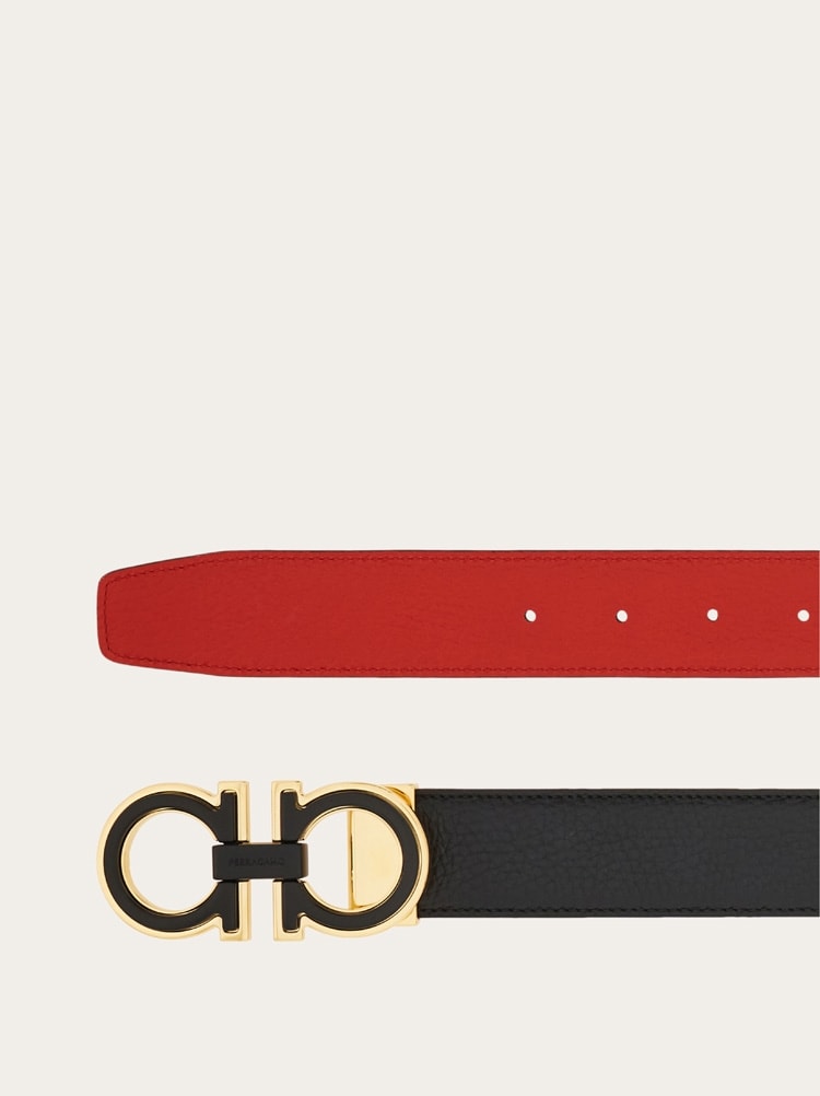 Reversible and adjustable Gancini belt Gallery image 2