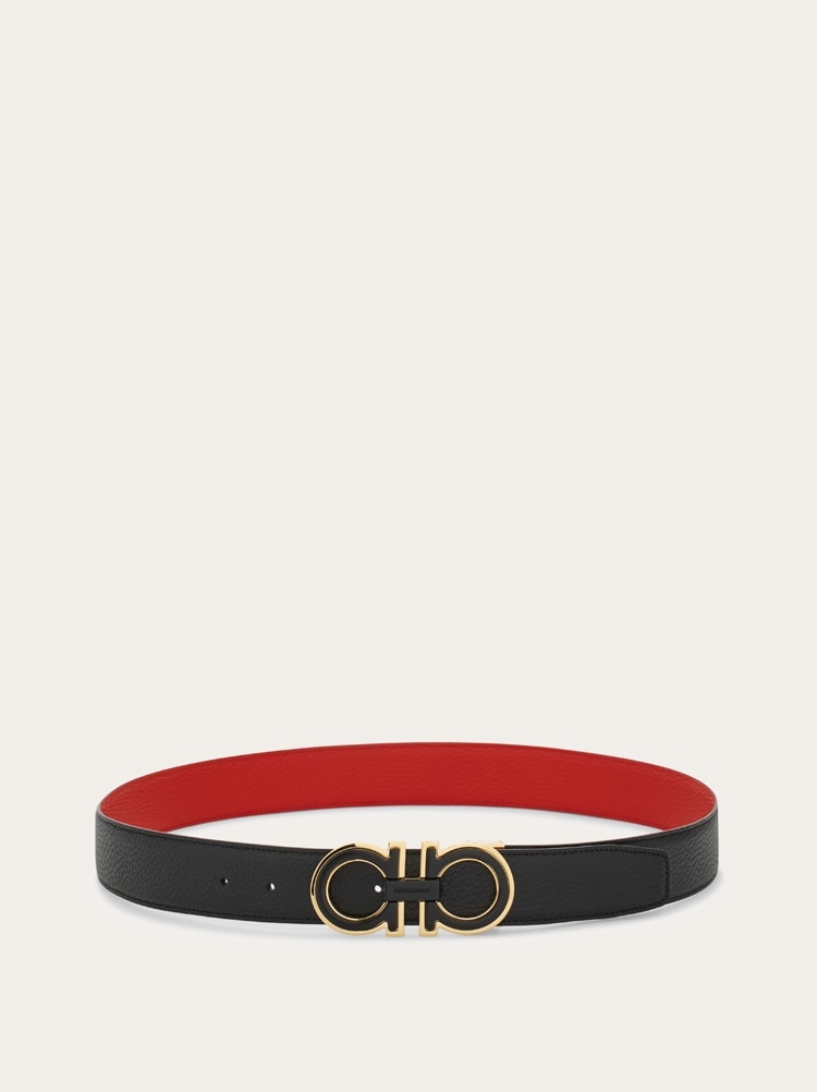 Reversible and adjustable Gancini belt Gallery image 3
