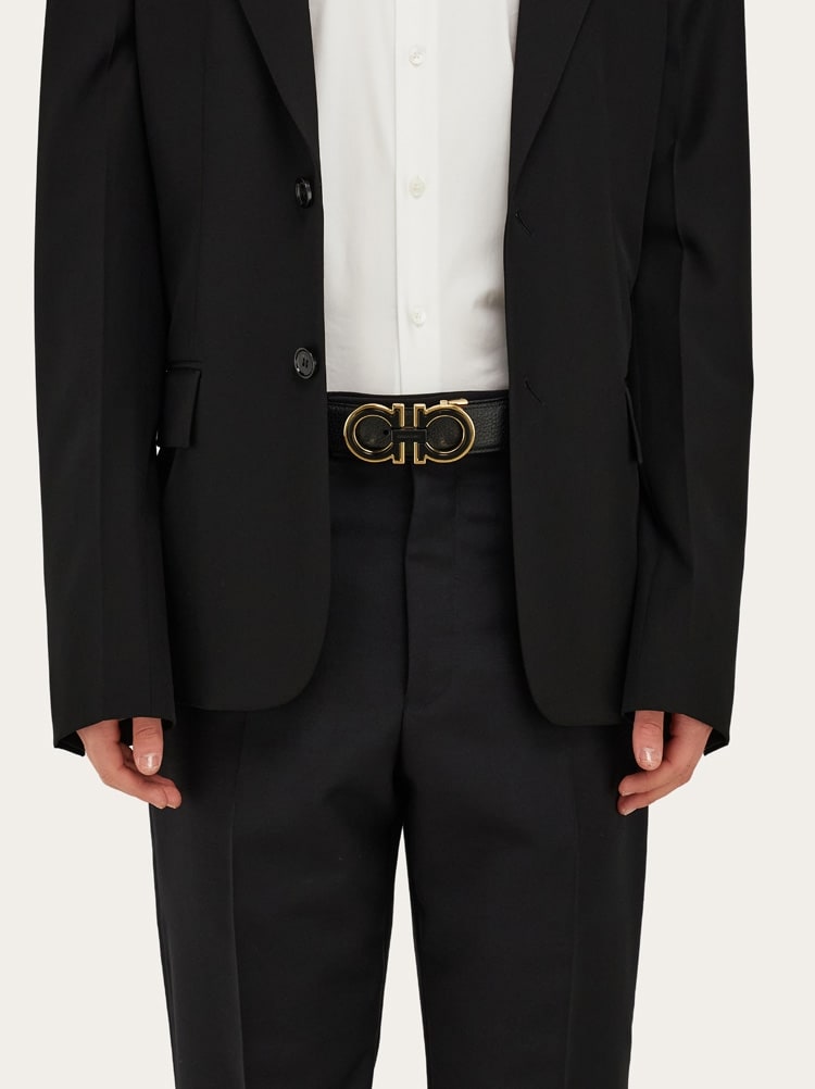 Reversible and adjustable Gancini belt Gallery image 4