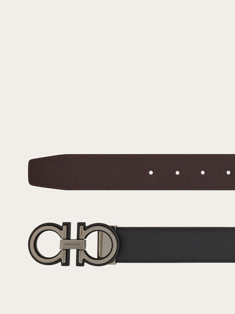 Reversible and adjustable Gancini belt Gallery image 2