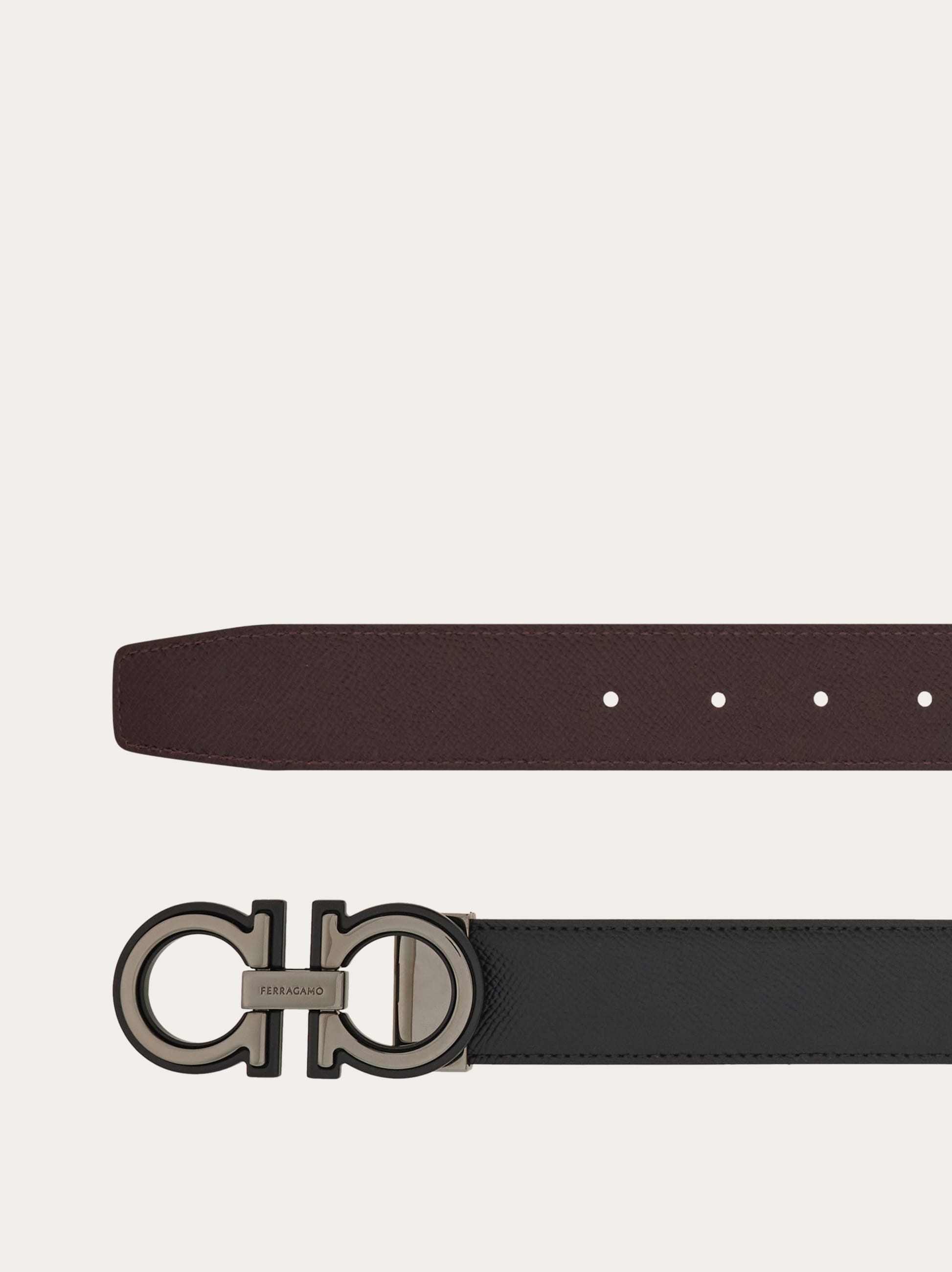 Reversible and adjustable Gancini belt - Men | Ferragamo