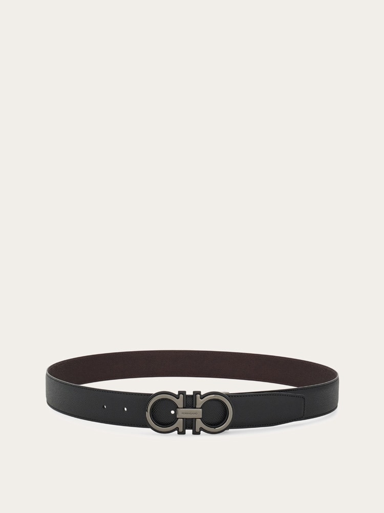 Reversible and adjustable Gancini belt Gallery image 3