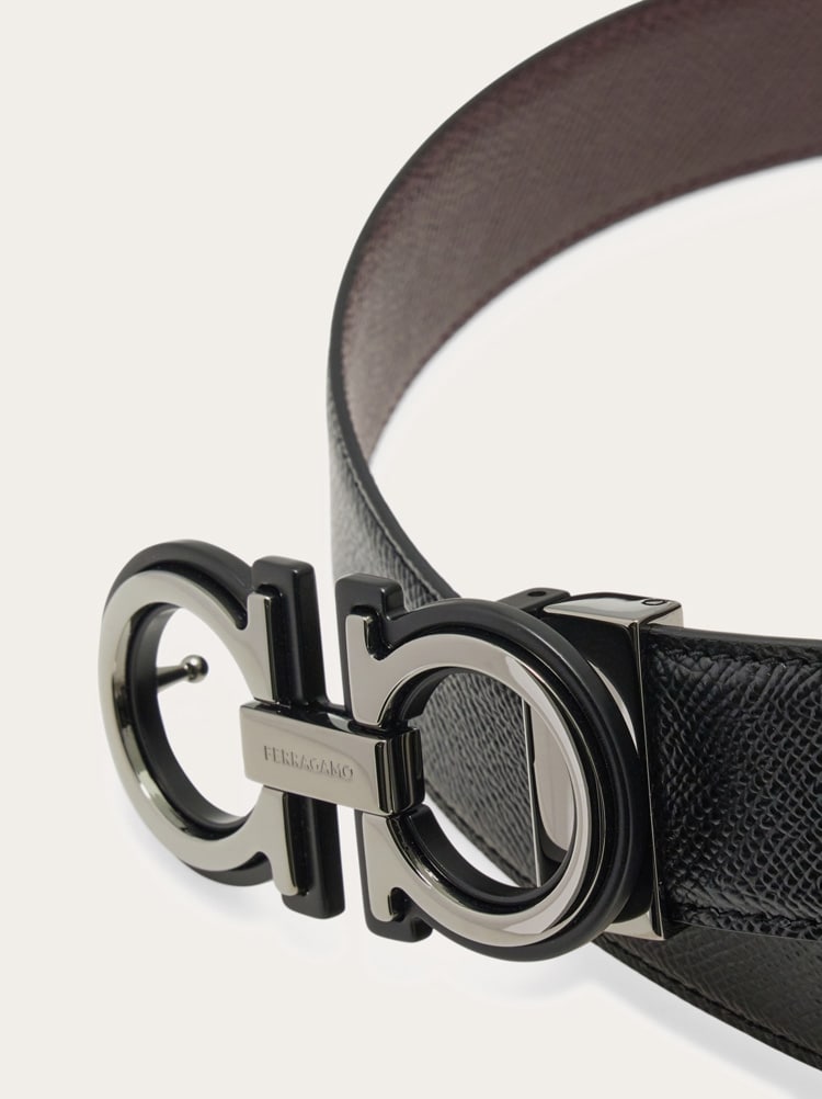 Reversible and adjustable Gancini belt Gallery image 5