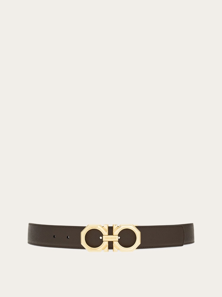 Reversible and adjustable Gancini belt Gallery image 1
