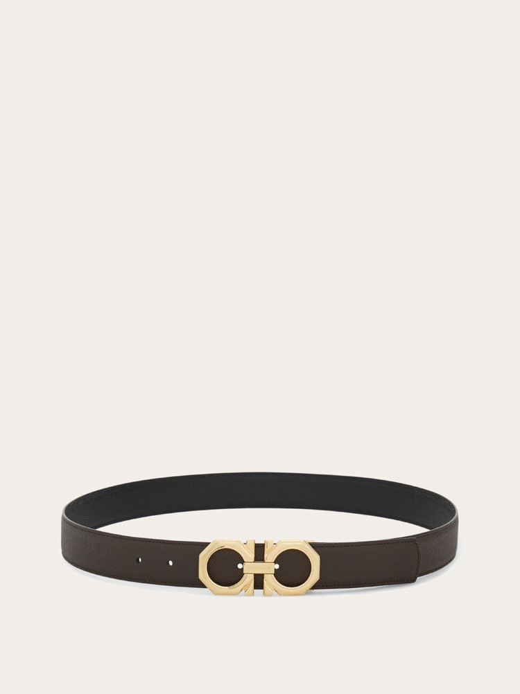 Reversible and adjustable Gancini belt Gallery image 3