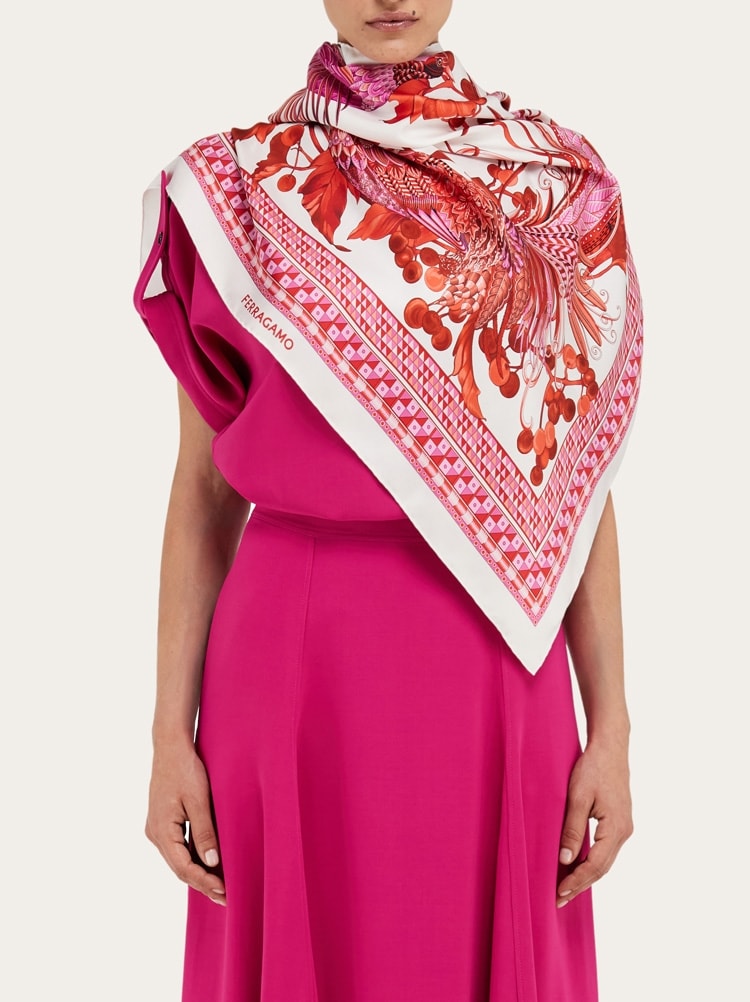 Animal print silk scarf Gallery image 3