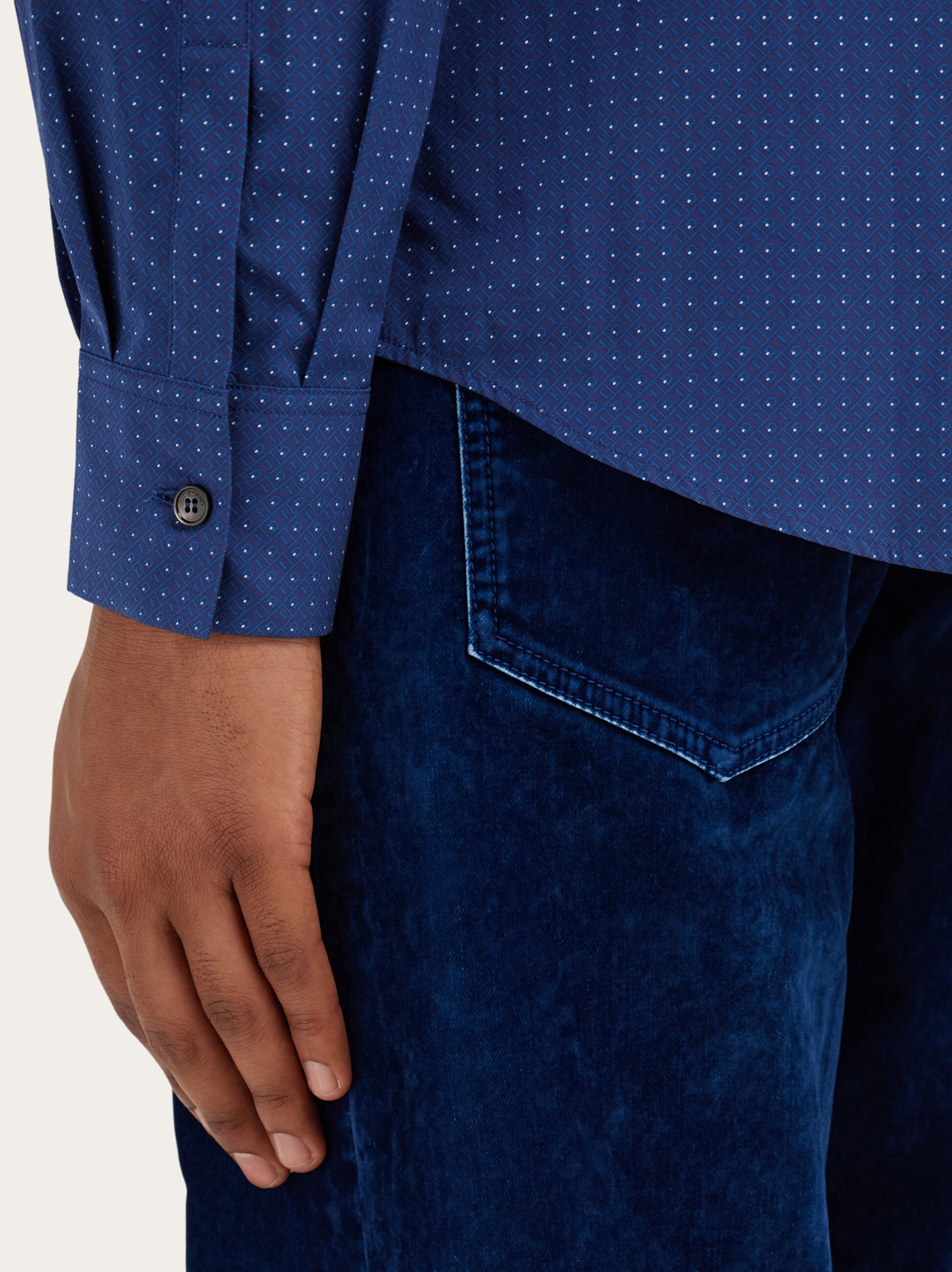Shirt with micro print detail - Men | Ferragamo