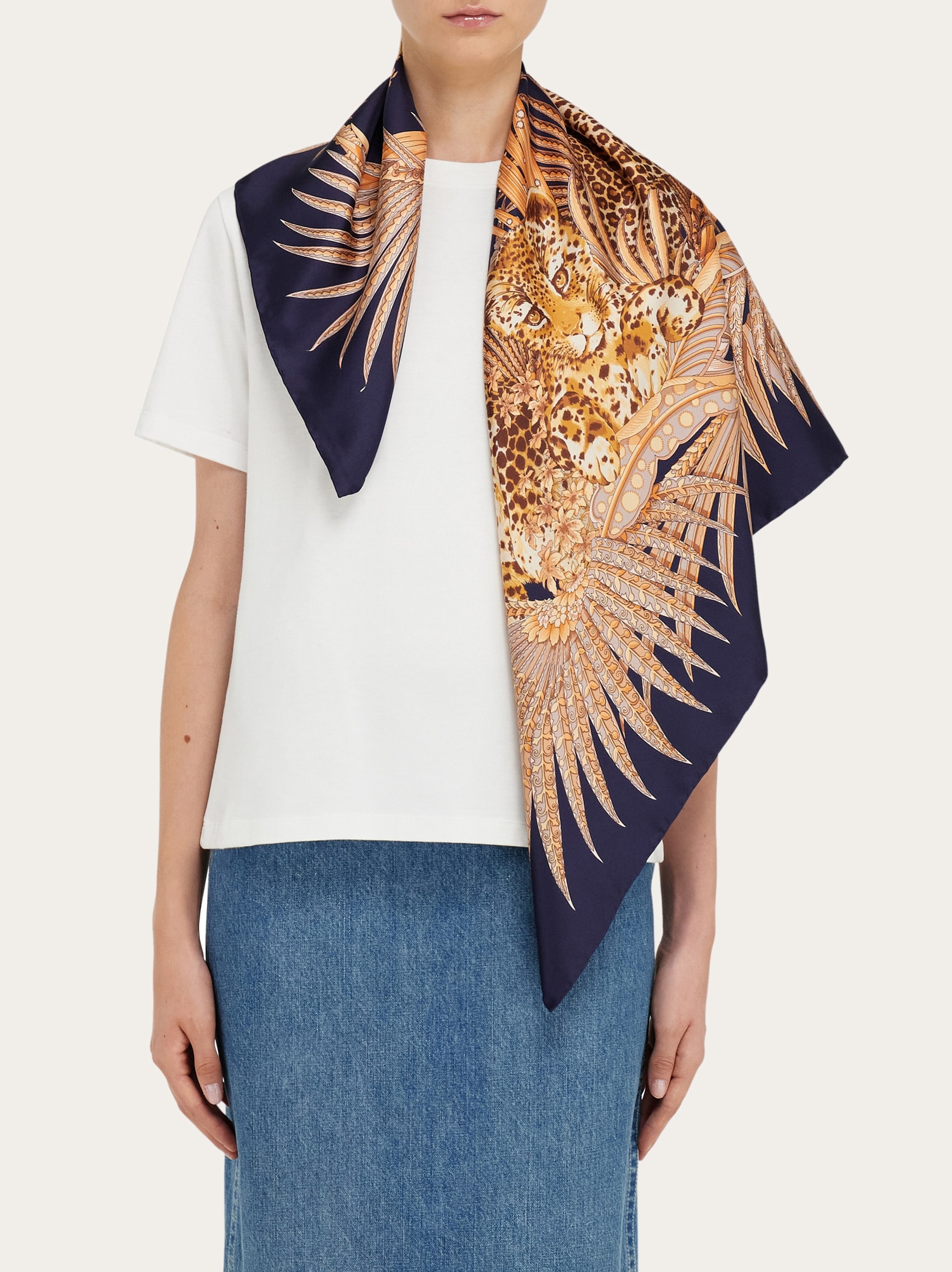 Leopard print silk scarf - Women | Ferragamo