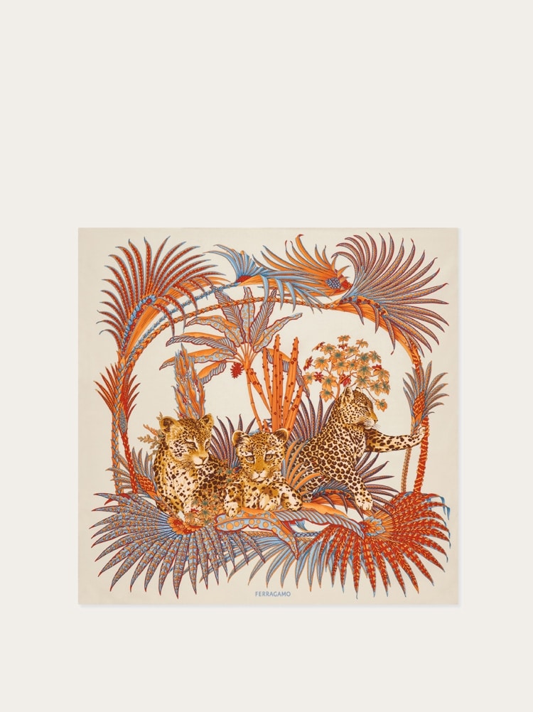 Leopard print silk scarf Gallery image 1