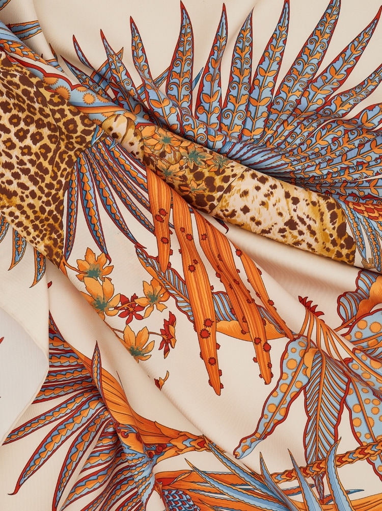 Leopard print silk scarf Gallery image 2