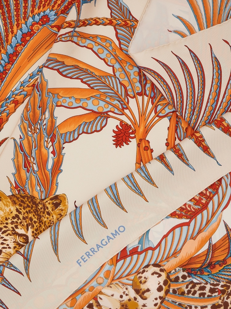 Leopard print silk scarf Gallery image 4