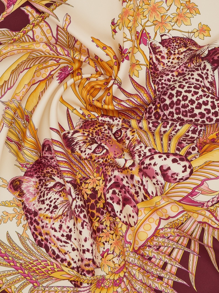Leopard print silk scarf Gallery image 4