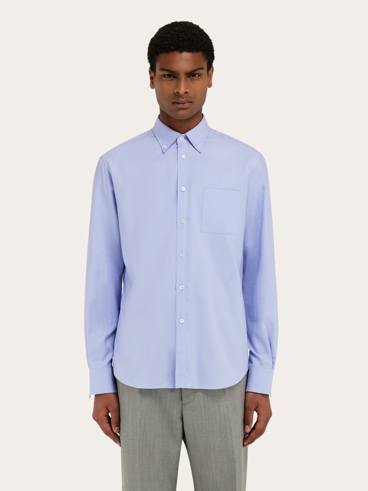 Camicia con F ricamata in tono Gallery image 2
