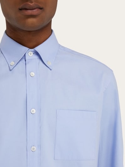 Tシャツ・カットソー FERRAGAMO SS25 Poplin shirt (780367 LIGHTOXFORDBLUE) Salvatore Ferragamo Poplin Shirt | Grailed