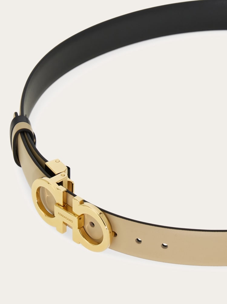 Adjustable and reversible Gancini belt Gallery image 5