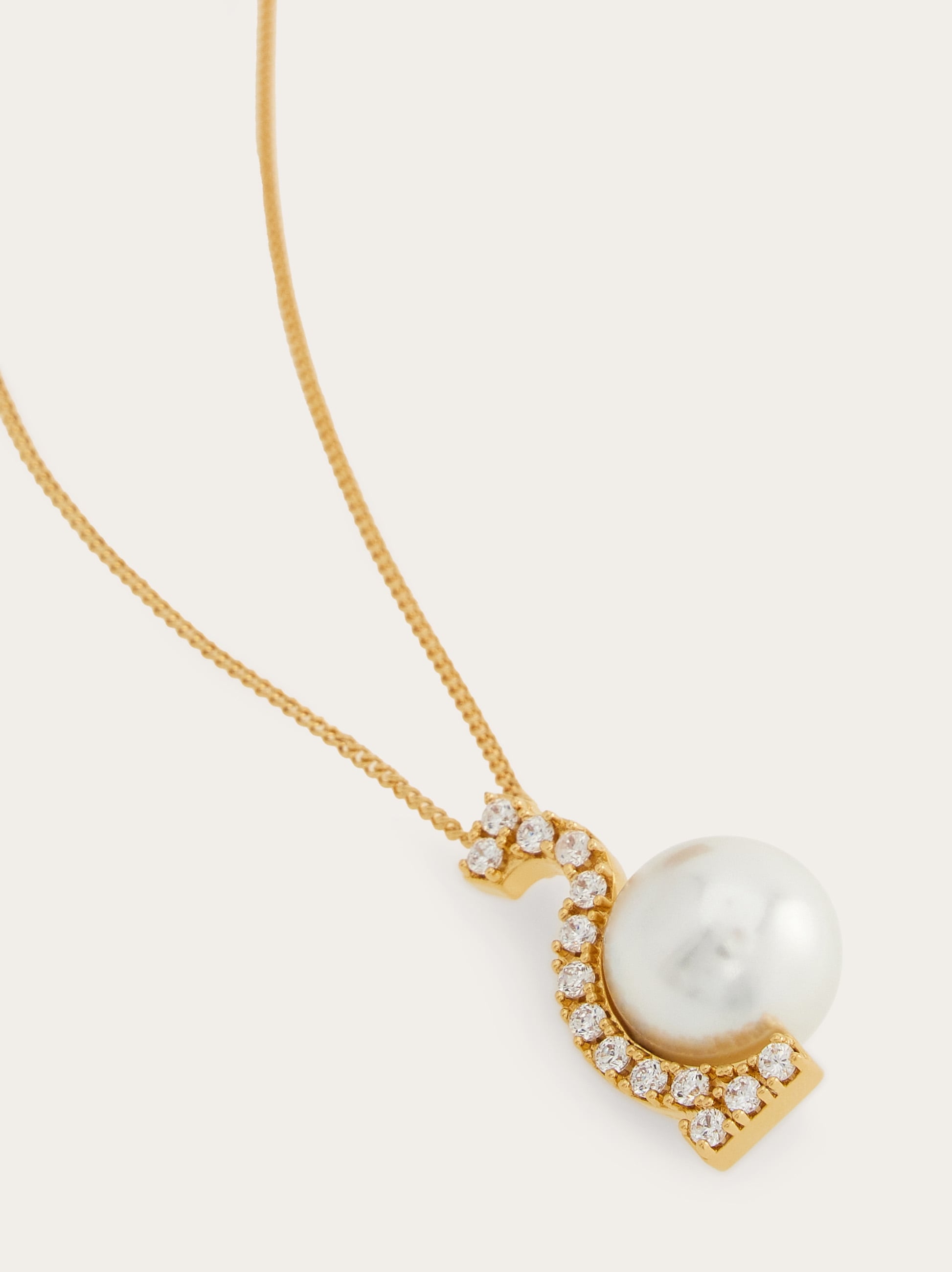 Necklace with pearl and crystals - Women | Ferragamo
