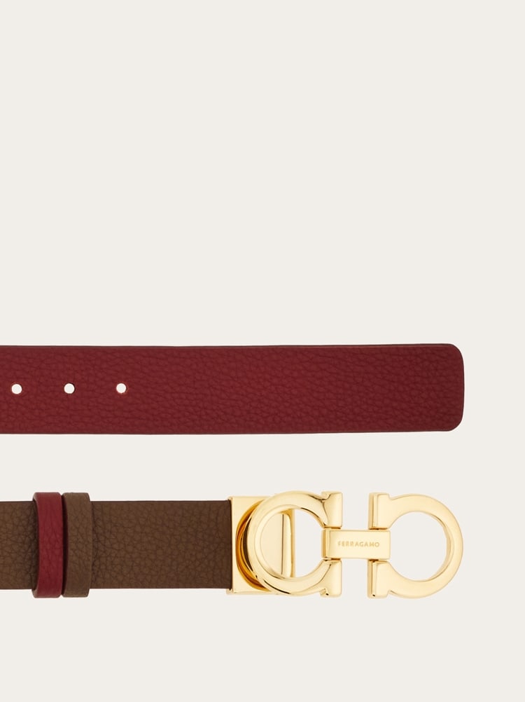 Adjustable and reversible Gancini belt Gallery image 2